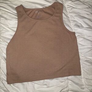SHEIN Tan Sleeveless Crop Tank Top